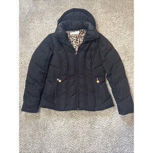 Calvin Klein Black Hooded Down Winter Jacket Womens Size XS